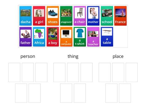 Place Thing Person Group Sort