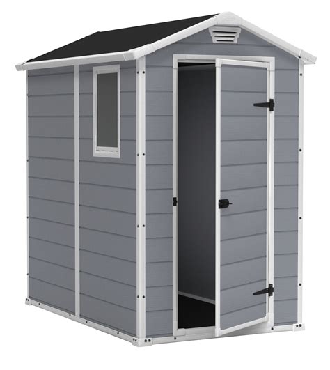 Keter Manor 4' x 6' Resin Storage Shed, All-Weather Plastic Outdoor