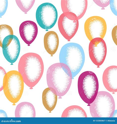 Colorful Balloons Seamless Pattern Vector Celebration Background