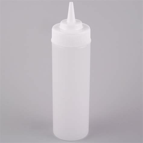 Choice 12 Oz Clear Wide Mouth Squeeze Bottle 6pack
