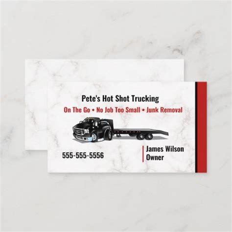 Hot Shot Trucking Business Card Zazzle