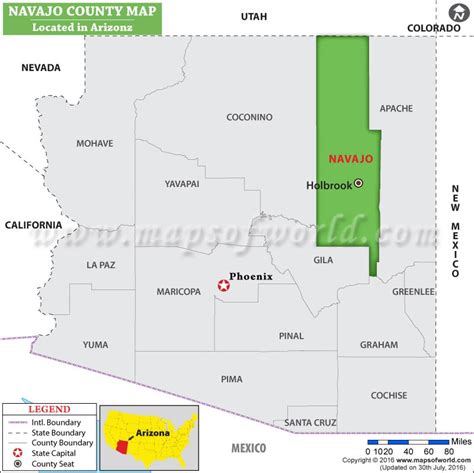 Navajo County Map Arizona Where Is Navajo County