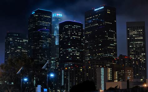 Los Angeles La Buildings Skyscrapers Night R Wallpaper 1920x1200