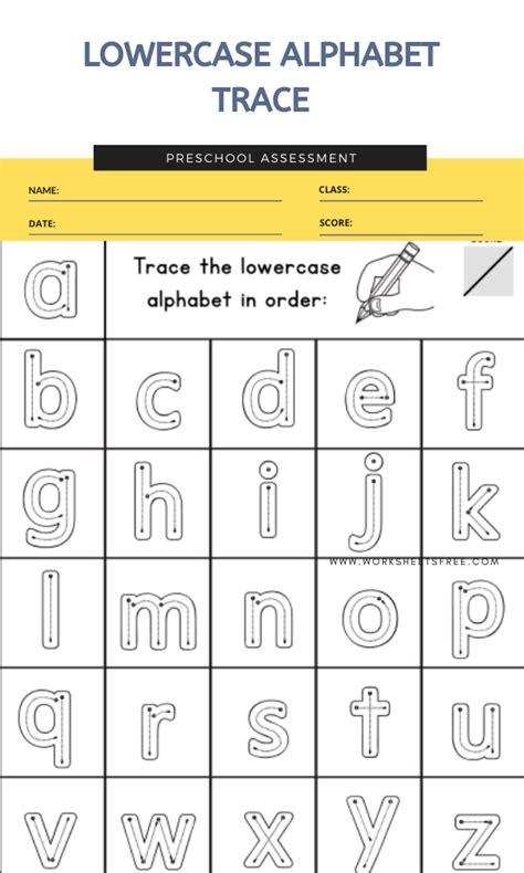 Lowercase Alphabet Trace Worksheets Free