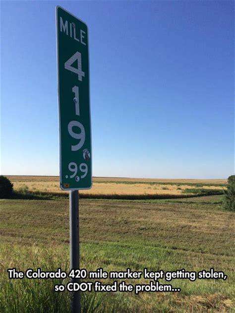 This 420 Mile Marker Sign In Colorado Kept Getting Stolen So Cdot