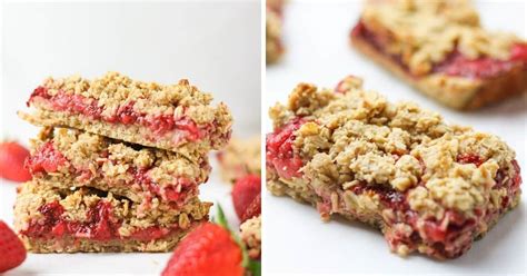 Oatmeal Strawberry Bars Vegan With Curves