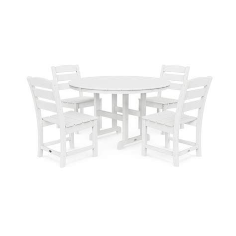 Polywood Lakeside 5 Piece Round Side Chair Dining Set Amish Yard