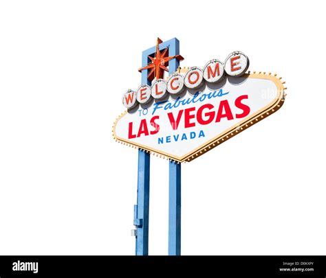 Welcome To Fabulous Las Vegas Sign Isolated With Clipping Path Stock