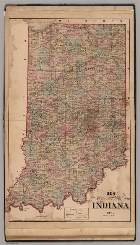 New Sectional And Township Map Of Indiana David Rumsey Historical