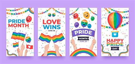 Free Vector Instagram Stories Collection For Pride Month Celebration