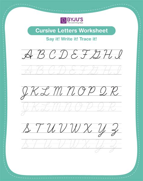 Cursive Capital Letters Worksheet Free Printable Cursive Capital