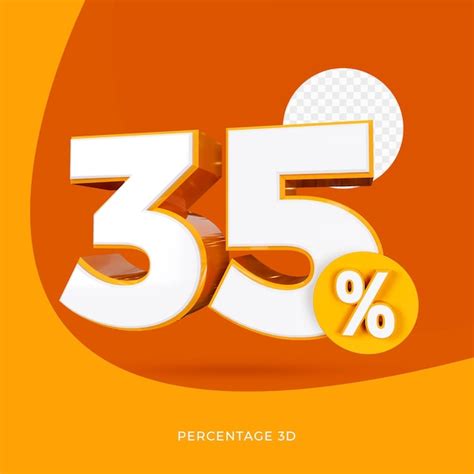 Premium Psd 35 Percentage 3d Render