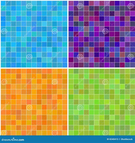 Colorful Multi Color Seamless Square Tiles Stock Vector Illustration