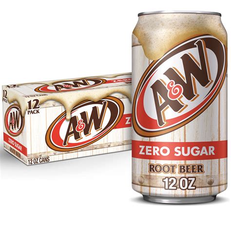 Aandw Zero Sugar Root Beer Soda 12 Fl Oz Cans 12 Pack