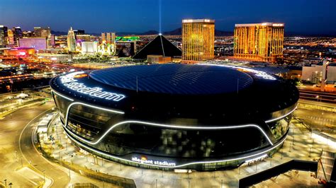 Allegiant Stadium Redefines Las Vegas Skyline With Night Time Flyover
