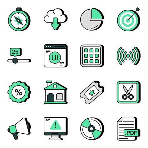 Pack Of Ux Flat Icons 25838067 Vector Art At Vecteezy