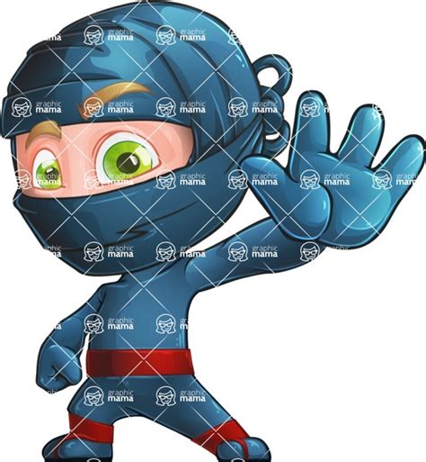 Ninja Warrior Cartoon Vector Character Illustrations Aka Toshi Wave