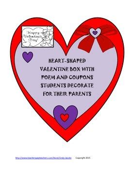 Valentine Parent Gift, Valentine Coupons, Valentine Card, Valentine Poem