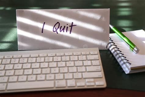 A resignation letter is a formal letter written by an employee addressing the employer informing that he/she has planned to leave the company for some particular reason. Resignation Letter With Words I Quit On The Envelope Stock Image - Image of dismissed, post ...
