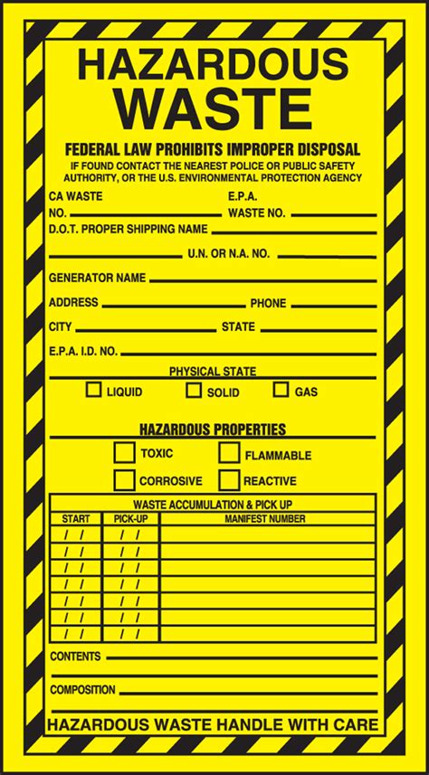 Safety Label Hazardous Waste Mhzw Psp