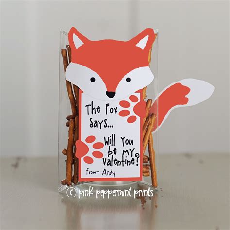 Free Printable Valentine What Does The Fox Say Valentines Day Diy