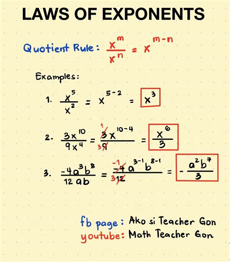 Laws Of Exponents Algebra Review Ako Si Teacher Gon