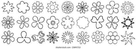 Flower Shape Collection Vector Stock Vector Royalty Free 25895713