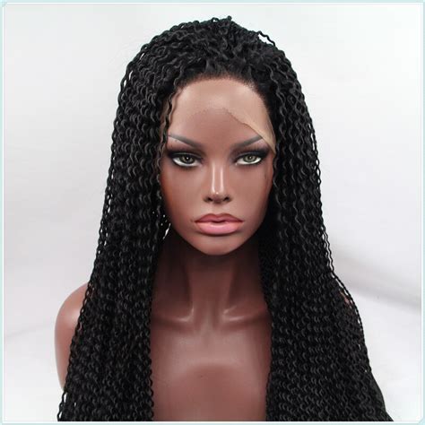 African American Afro Braiding Hair Wigs Synthetic Micro Braiding Wigs