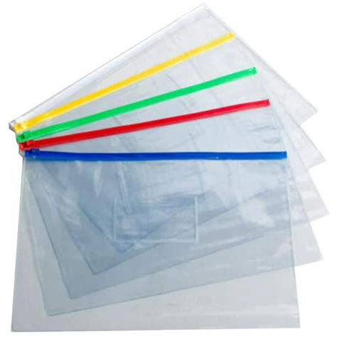 10 Packs Colored Zipper Envelopes Colorful Filling Envelopes Plastic