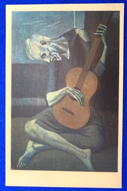 Vintage 1950s The Guitarist Pablo Picasso The Art Institute Of Chicago