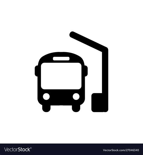 Bus Station Icon In Black Symbol Royalty Free Vector Image