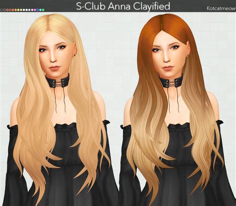 Sims 4 Hairs Kot Cat S Club Anna Hair Clayified