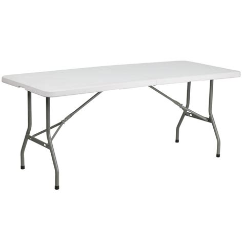 6 Foot Bi Fold Granite White Plastic Folding Table