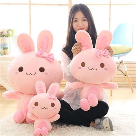 Pink Bunny Stuffed Animal Soft Toys For Girls Ts Birthday Dolls Hare