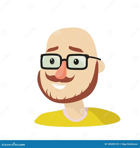 Male Cartoon Character Cartoon Man Glasses In Style Stock Vector