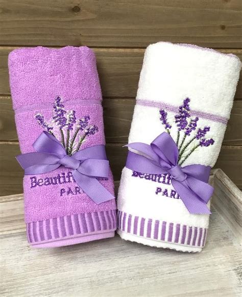 Lavender Towel Set Hand Towel Face Towel Lavender Towel Purple