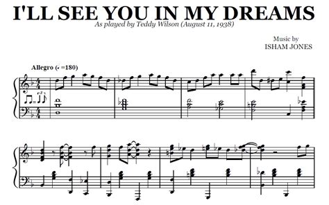 I Ll See You In My Dreams Teddy Wilson Sheet Music Pdf Transcription