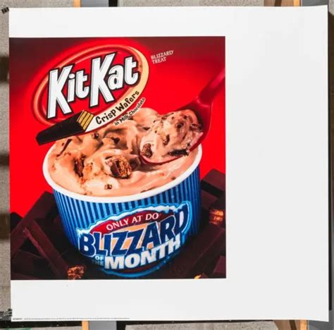 Dairy Queen Promotional Poster For Backlit Menu Sign Kit Kat Blizzard