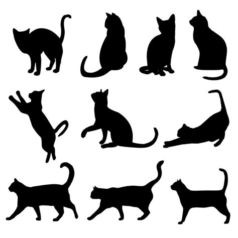 cat silhouettes collection 3130842 vector art at vecteezy