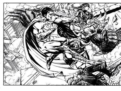 Superman Vs Doomsday Inked By Turtleart97599 On Deviantart