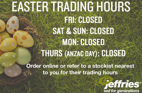Easter Trading Hours Social Post 2019 Jeffries