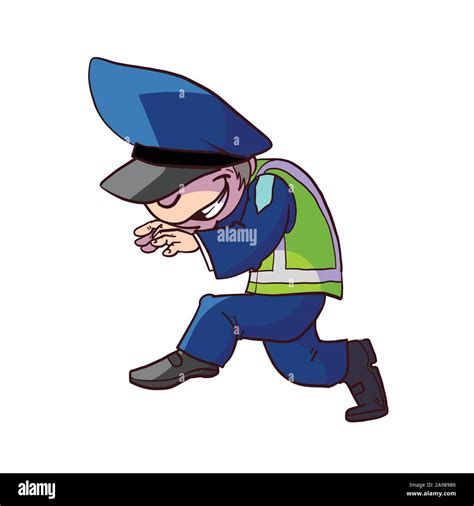 Colorida Ilustración Vectorial De Un Oficial De La Policía De Tráfico