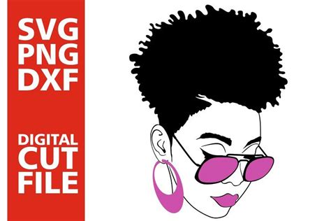 Black Woman With Glasses Svg Natural Hair Svg Afro Woman