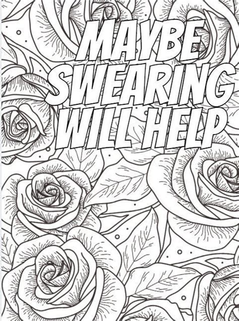 Motivational Swear Word Coloring Pages For Adults Digital Etsy
