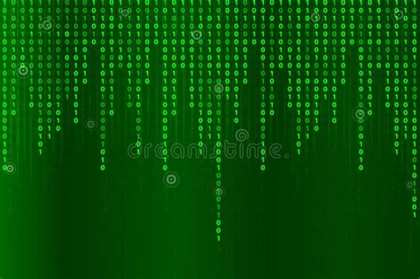 Abstract Futuristic Technology With Binary Code Matrix Background With