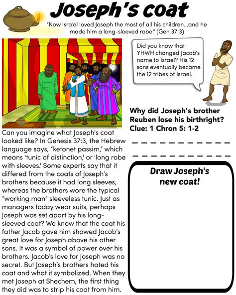 Incredible Joseph Bible Story Activity Sheets 2023