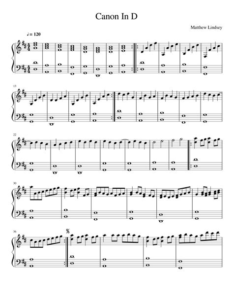 Level 3 does not have the tricky semiquavers of the middle section. Canon In D Sheet music for Piano | Download free in PDF or ...