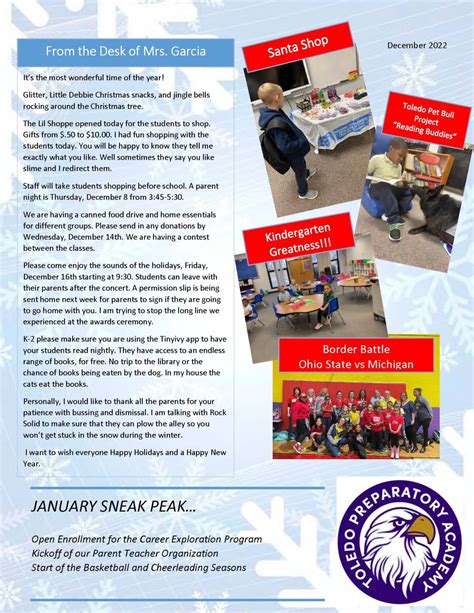 Eagle Newsletter December 2022 Toledo Preparatory Academy