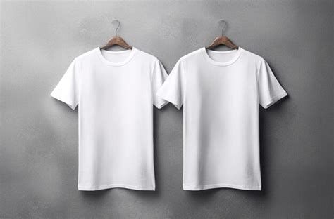 Premium Ai Image White Tshirt Mockup On Grey Background