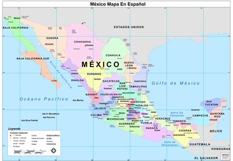 Mexico Wall Map In Spanish The Map Shop